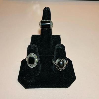 Black Stone 925 Rings