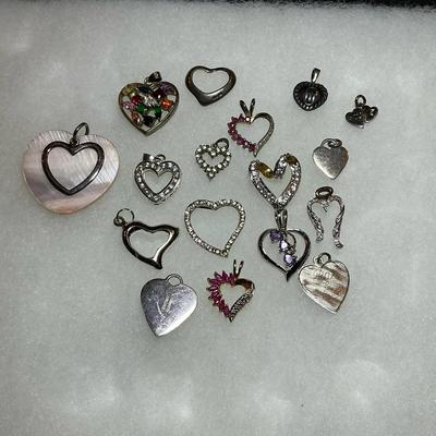 Sterling Sparkle Heart Pendants