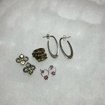Green Stone 925 Earrings