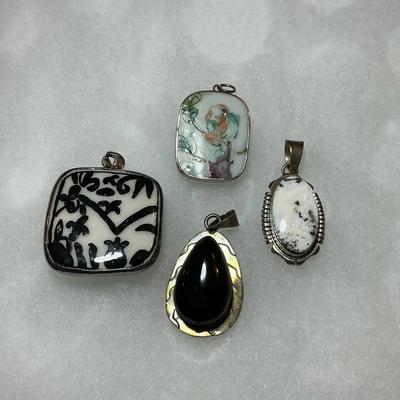Black & White Natural Stone Pendants