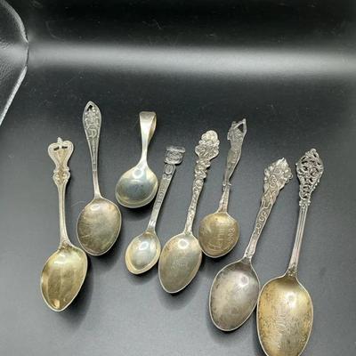 Sterling Collectible Spoons Lot Of 8
