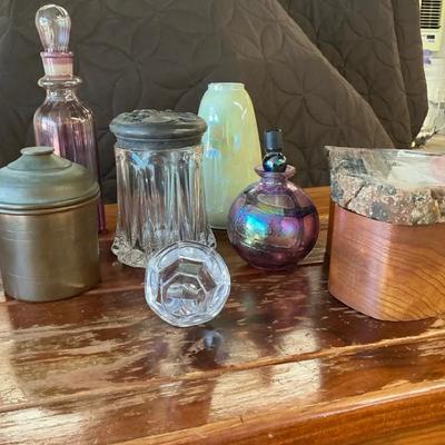 Glass Jars, Vases And Wood/Stone Box