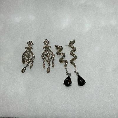 Rhinestone 925 Evening Earrings