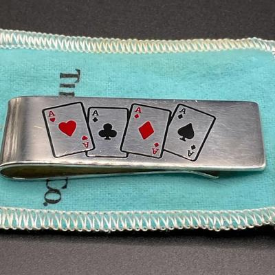 Tiffany 925 Aces High Money Clip Enamel
