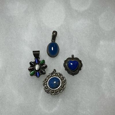 Blue Natural Stone 925 Pendants
