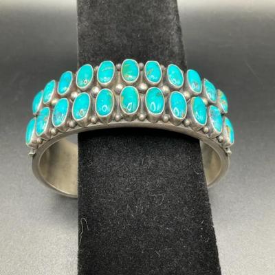 Kirk Smith Navajo Turquoise And Sterling Bracelet Cuff