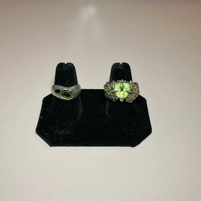 Green Stone 925 Rings