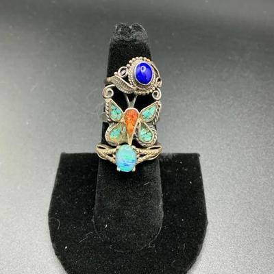 Sterling And Gemstone Rings Trio
