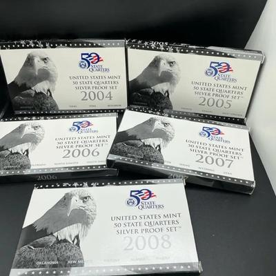 2004-2008 50 State Quarters Silver Proof Set