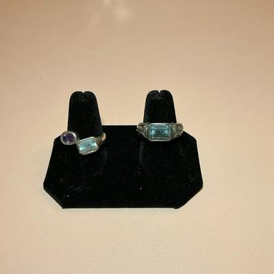 Blue & Purple Stone 925 Rings