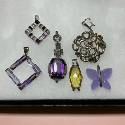 Purple Sparkle 925 Pendants