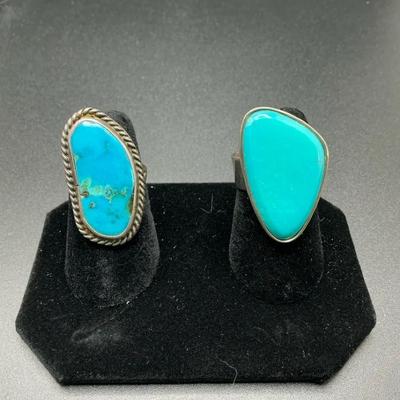 Turquoise And 925 Silver Rings
