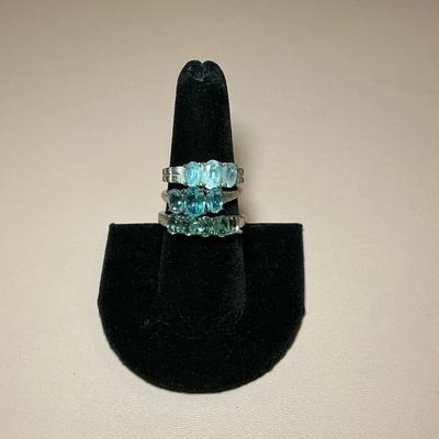 Blue Multi Stone 925 Rings