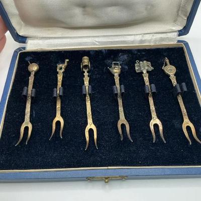 Whimsical Brass Serving Forks Miniature