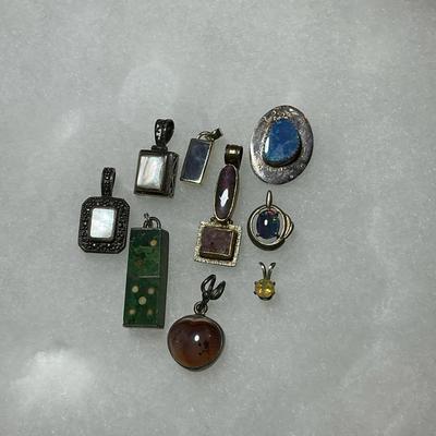 Natural Stone Pendants - Opal, Malachite