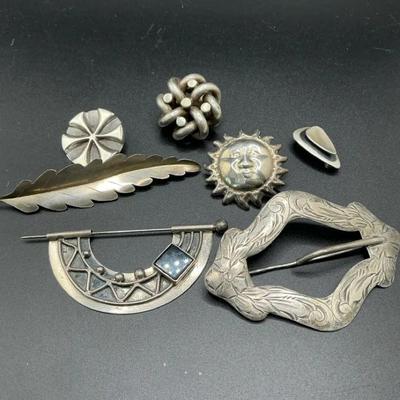 Sterling Pins Lot Of 7