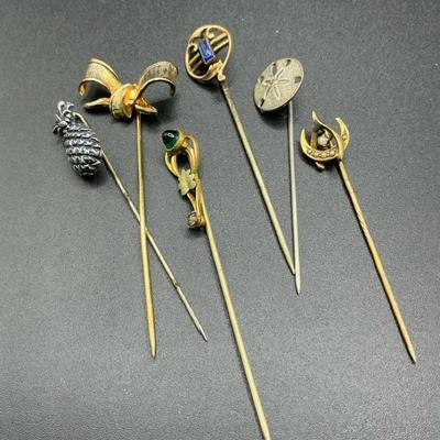 Ladies Stick Pins Lot Of 6