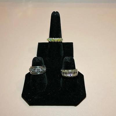 Purple & Confetti Stone 925 Rings