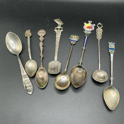 Sterling Collector Spoons Lot Of 8 #2