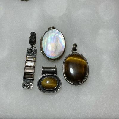 Moonstone & Tigers Eye Large Pendants