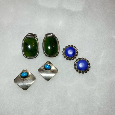 Natural Stone Sterling Earrings