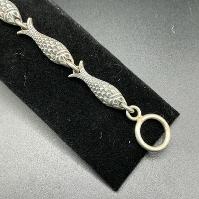Sterling Fish Link Bracelet