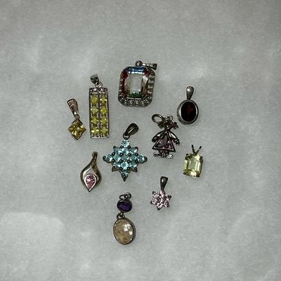 Multi-Color Sparkle 925 Pendants
