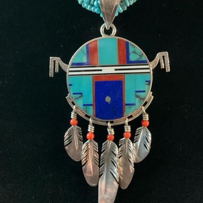Knifewing Designs Navajo Turquoise And Sterling Necklace