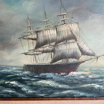 Schooner At Sea By Beau Pak 