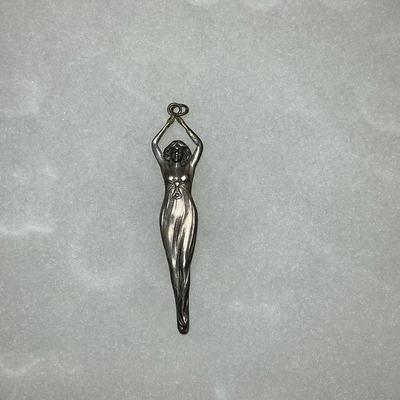 Sterling Art Nouveau Maiden Pendant