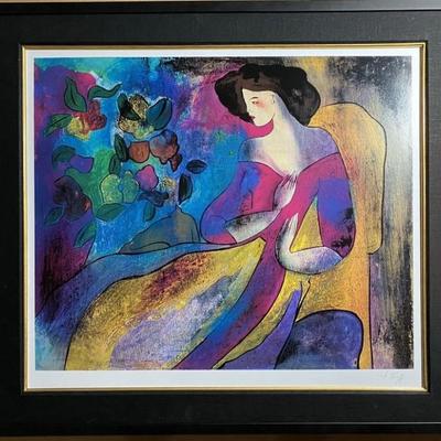 Serio Lithograph By French Artist Linda LeKinff Titled Annabelle
