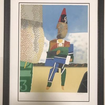 Limited Edition Lithograph Pencil Signed by Max Papart Titled Clown
