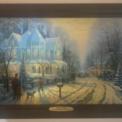 "A Holiday Gathering" (also Known As Christmas Cottage IX) By The American Artist Thomas Kinkade.