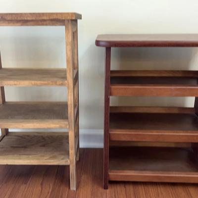 Pair Of Wood Storage Shelves