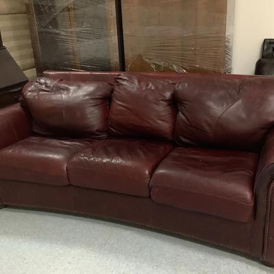 Burgundy Leather Couch
