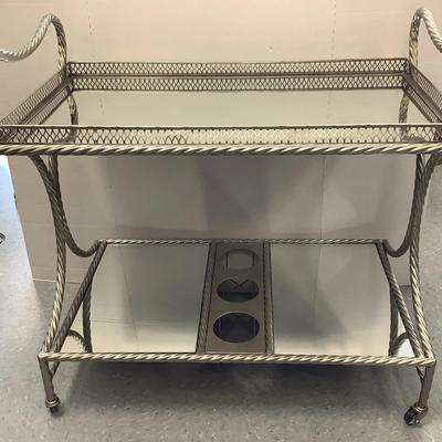 Vintage Mirrored Silver Toned Table