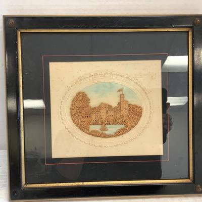 Antique Babsburg Castle Cork Picture 