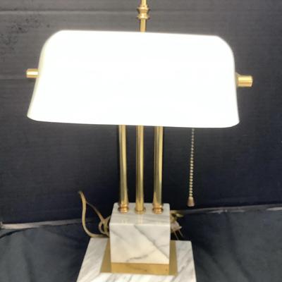 Marble Based Bankers Lamp 