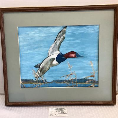 Canvasback Flying Alone by Bob Wassmann 