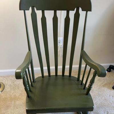 Vintage Olive Green Rocking Chair