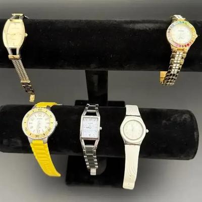 (5) Women's Watches, Swatch, Casio, DKNY, Anne Klein, Armatron
