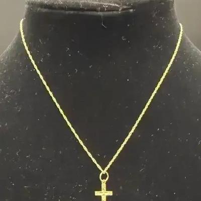 14kt Cross Pendant Necklace 