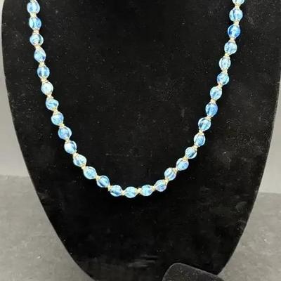 Stauer Gemstone Cluster Ring & Blue Glass Beaded Necklace