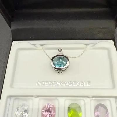 Sterling Silver Necklace Interchangeable Birthstones
