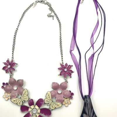 Purple Flower Necklaces