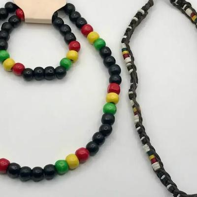 Rastafarian Style Necklaces and Bracelet 