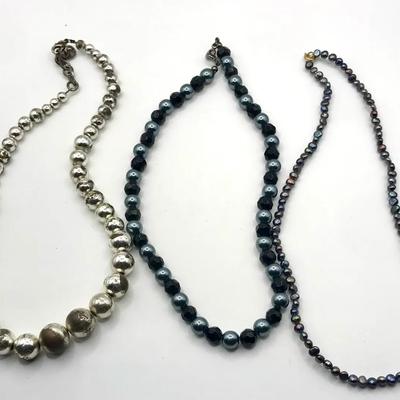 Metal Beads Necklaces - 3 Pieces