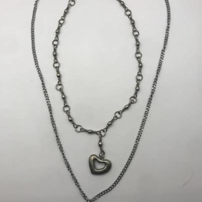 Chain Silver Tone With Pendants 