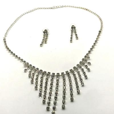 Rhinestone Necklace and Earrings