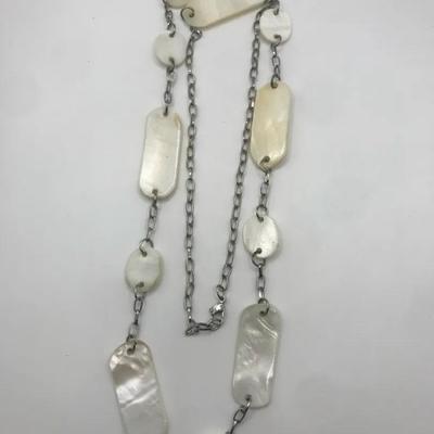 Silver Tone and Mother of Pearl Necklace